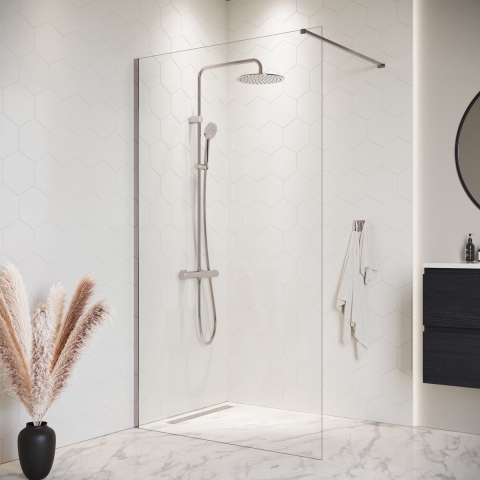 Badplaats Douchewand florida 100 x 200 cm chroom – inloopdouche 8 mm