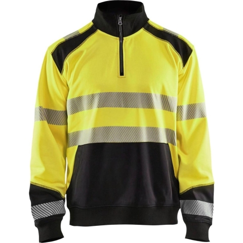 Blåkläder Sweatshirt halve rits High-Vis 35562528 | High-Vis Geel/Zwart | Maat S - 7330509610206