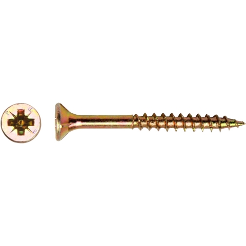 pgb-Europe PGB-FASTENERS | Spaanplaatschroef VZK-Z Ø 6,0x150 ZnGeel | 100 st PGWVZG002006001502