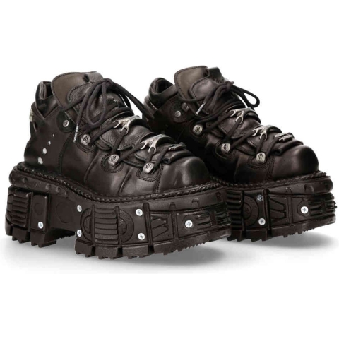 New Rock unisex metalen zwart lederen gotische laarzen - M-TANK106-C2