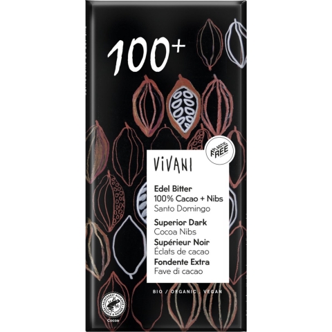 Vivani Chocoladereep Superior Dark 100%