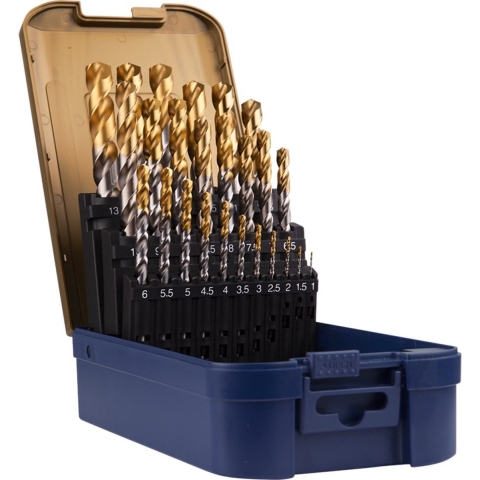 Rotec Spiraalborenset '102T', DIN338, HD-S, TiN, 25-dlg, ø1-13 ABS - 900.0028T