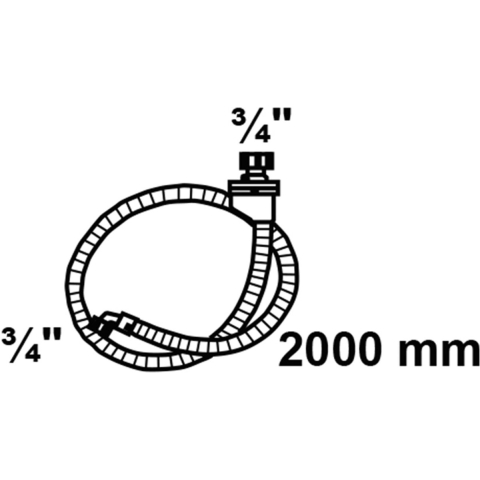 Kirchhoff Wasmachine veiligheidstaps toelopende toevoerslang, 3/4" IT x 2m x 3/4" IT, 10bar/90°C - 98657220