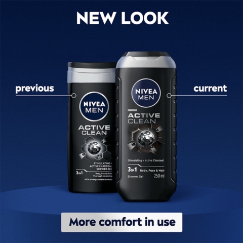 3x NIVEA Men Douchegel Active Clean 250 ml