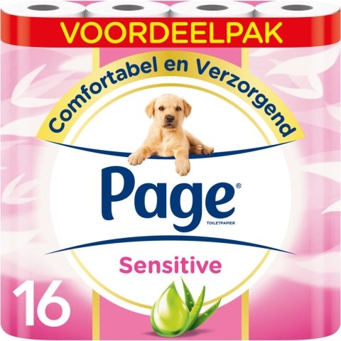 Page Toiletpapier Sensitive Aloe Vera 3-laags 16 stuks