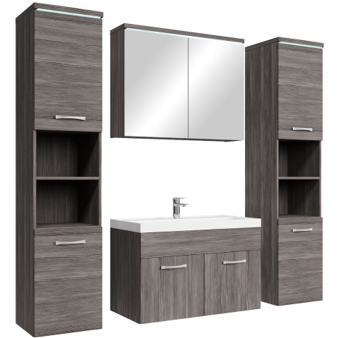 Badplaats Badkamermeubel set paso xl 80 x 40 cm grijs badmeubel met