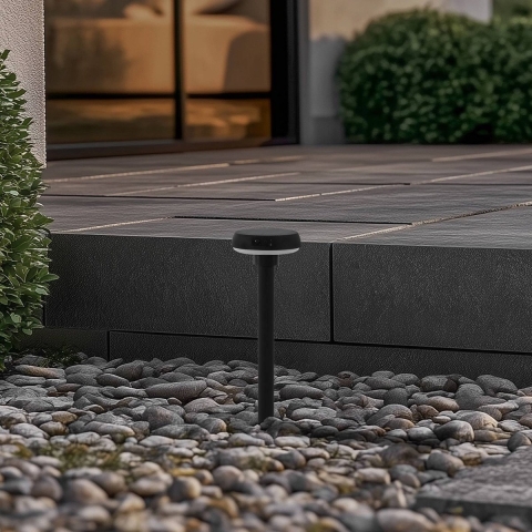 Lindby - Brinca Solar LED grondspies lamp zwart Sensor PC