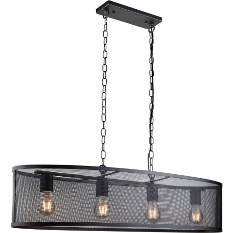 Searchlight Fishnet - hanglamp - 91 x 30 x 150 cm - mat zwart