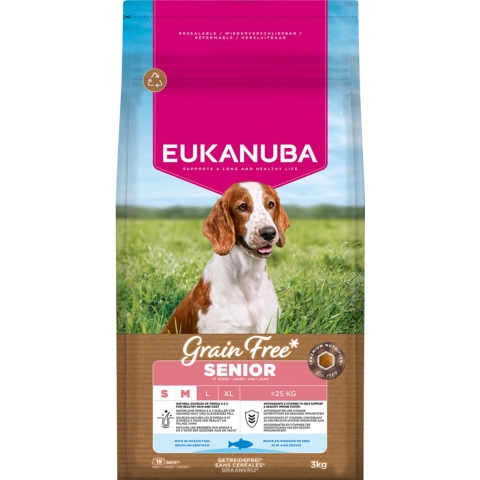 Eukanuba Hondenvoer Droog Grain Free Small/Medium Oceaanvis Senior 3 kg