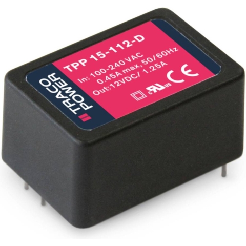 TracoPower TPP 15-112-D Schakelnetvoedingsmodule 12 V/DC 1.25 A 15 W