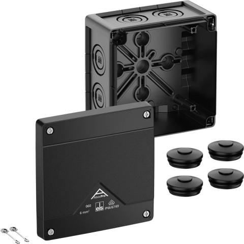 Spelsberg Abox Pro 060-L/sw Aftakkast (l x b x h) 127 x 127 x 75 mm Zwart IP66, IP67, IP69 1 stuk(s)