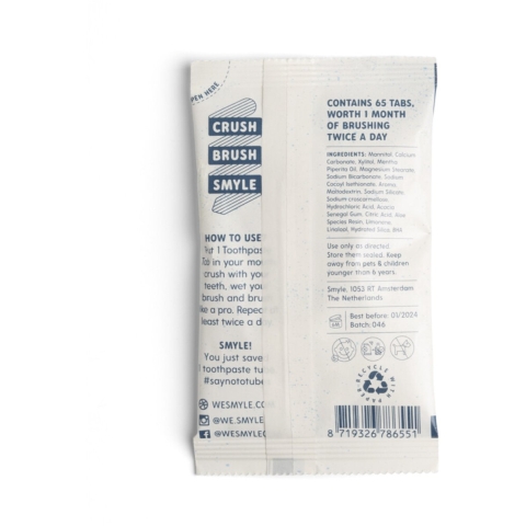 3x Smyle Tandpasta Tabs Navulling zonder Fluoride 65 stuks