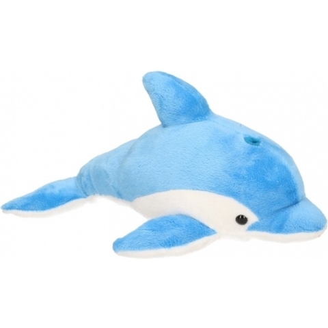 Pluche dolfijn knuffel - blauw - 33 cm - Zeedieren dolfijnen - Dierenknuffels -