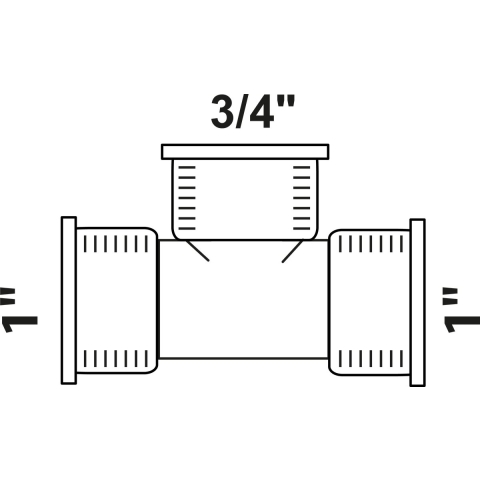 Kirchhoff Rood messing verloopstuk, blank, 1"IT x 3/4"IT x 1"IT, (3130) - 988957755