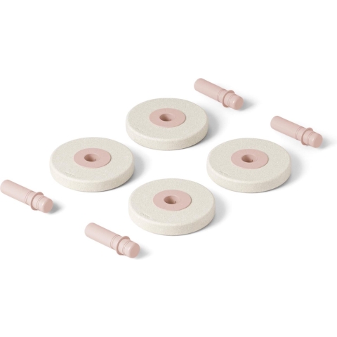 MODU 4x Foam Wheels - 4-pack - Ø18 cm - Zand Grey/Soft Rose - MODU - OneSize - Babyspeelgoed
