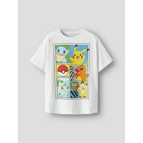 Name It T-Shirt - Noos - NkmDams - Pokémon - Bright White - Name It - 11-12 jaar (146-152) - T-Shirts