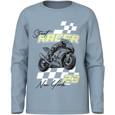 Name It Pyjama set - 2-delig - Noos - NkmNightset - Dusty Blue/B - Name It - 7-8 jaar (122-128) - Pyjama - Tweedelig