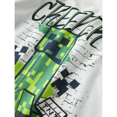 Name It T-Shirt - Noos - NkmDi - Minecraft - Bright White - Name It - 9-10 jaar (134-140) - T-Shirts