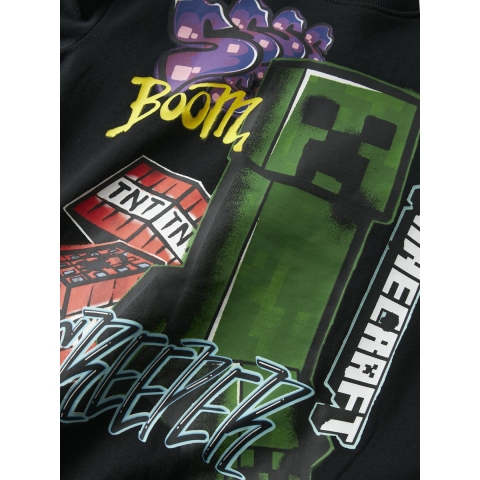 Name It Sweatshirt - Noos - NkmDai - Minecraft - Black - Name It - 9-10 jaar (134-140) - Sweatshirt
