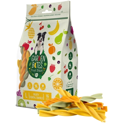 Garden Bites Fruity Dental Swirls hondensnack 2 x S