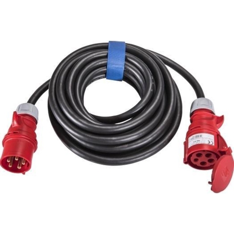 SIROX 363.525 Stroom Verlengkabel 16 A Zwart 25.00 m H07RN-F 5G 2,5 mm² Met fasewisselaar