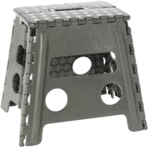 Excellent houseware Opstapje/krukje - opvouwbaar - 29 x 22 x 32 cm - grijs -