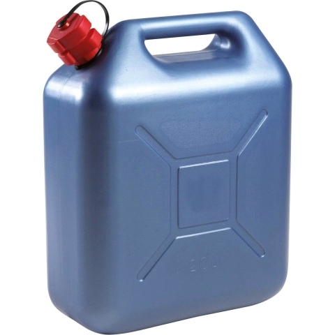 EDA Kunststof jerrycan blauw voor brandstof - L36 x B17 x H44 cm - 20 liter - benzine / diesel -