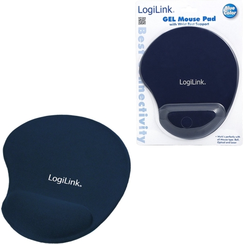 LogiLink Muismat met Polssteun Blauw