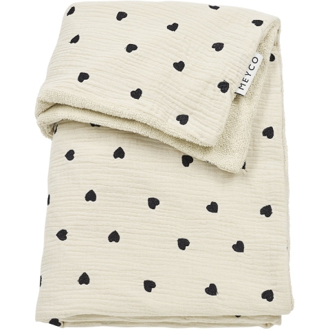 Deken Ledikant Meyco Pre Washed Hydrofiel Sweet Heart Soft Sand