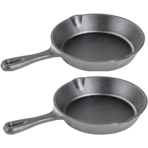 HI Mini serveerpannetje - 4x - gietijzer - steel - alle warmtebronnen - 16 cm -