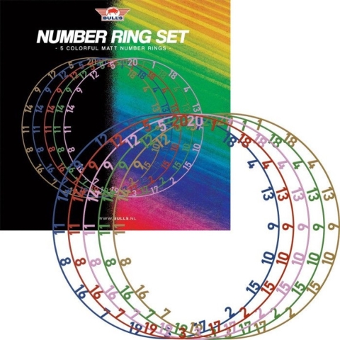 Bull's Colorfull Matt Number Ring Set | 5pcs