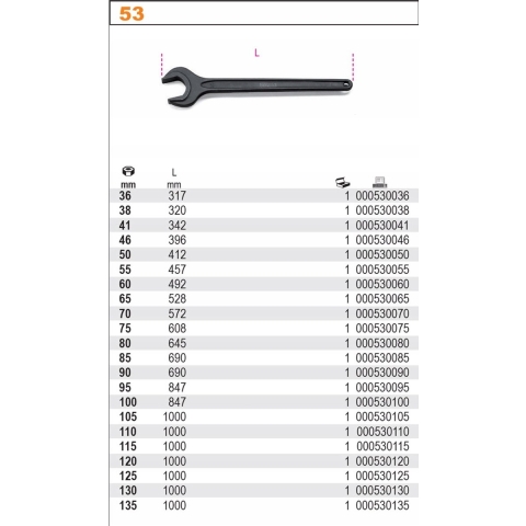 Beta Enkele steeksleutels DIN 894 53 65 - 000530065