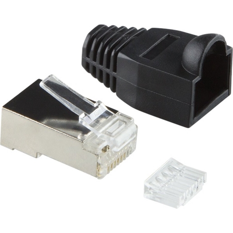 LogiLink MP0022 RJ45-connector, Cat 6, afgeschermd Stekker, recht Aantal polen: 8P8C Zwart 100 stuk(s)
