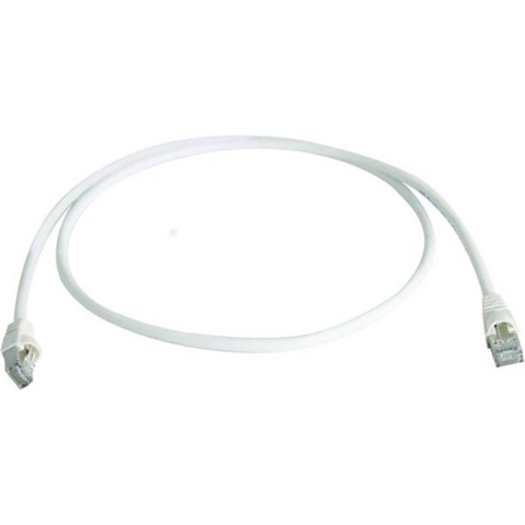 Telegärtner 100008833 RJ45 Netwerkkabel, patchkabel CAT 6A S/FTP 7.50 m Wit Vlambestendig, Snagless, Pair afscherming, Afgeschermd (dubbel), Halogeenvrij, UL