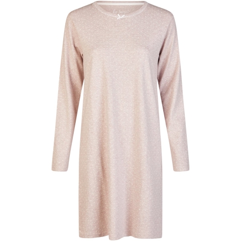 By Louise Dames nachthemd interlock lange mouw gestipt