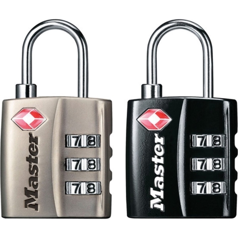 Masterlock 30mm - durable metal body - 19mm steel shackle, 3mm diam. - 3-digit re - 4680EURDNKL
