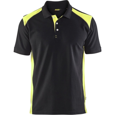 Blåkläder Poloshirt Pique 33241050 | Zwart/High Vis Geel | Maat 3XL - 7330509603437