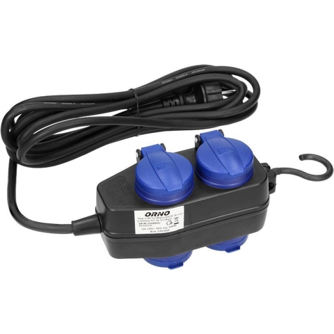 Enzo Hangkoppeling zwart IP44 H05 3x1,5qmm 5m 4V met klep | rubber snoer 6871980