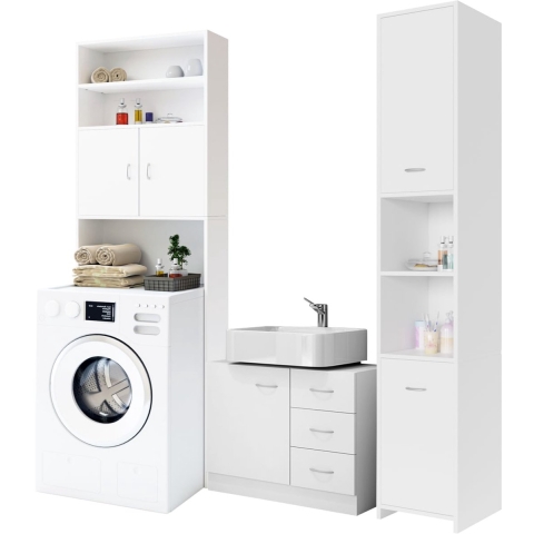 Badkamermeubelset Neapel 3-delig Wit