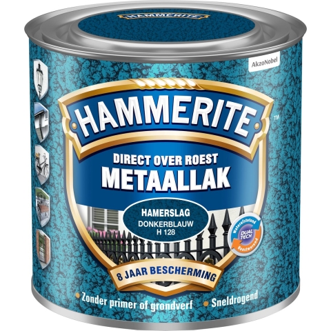 Hammerite Metaallak Hamerslag | D Blauw | H128 | 250ml - 5093383
