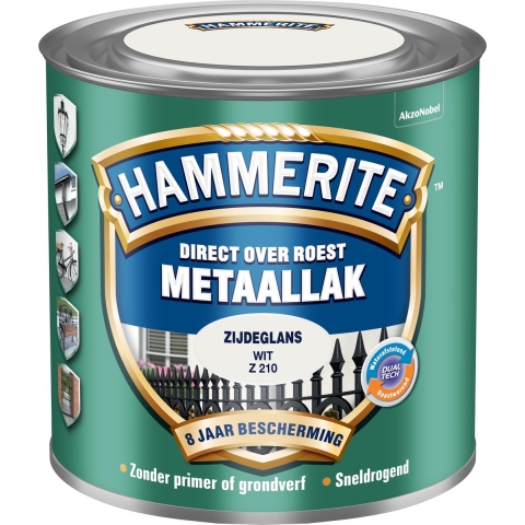 Hammerite Metaallak Zijdeglans | Wit | Z210 | 250ml - 5093739