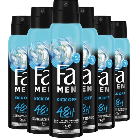 6x Fa Men Deodorant Spray Kick-Off 150 ml