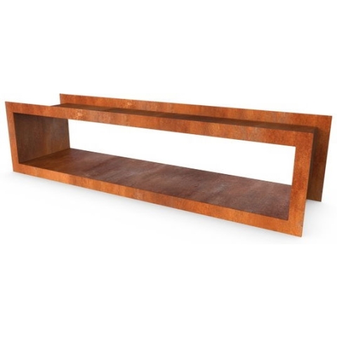 Egura Uitsparing Cortenstaal Houtopslag Rechthoekig 1480 x 380 x 380 mm Geroba - Geroba