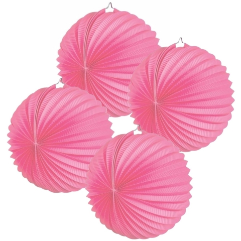 Lampion - 30x - roze - D22 cm - papier - voor buiten - lampionnen -