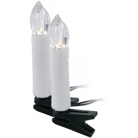 Kaarsen verlichting lichtsnoer - 2x - warm - wit - binnen - 50 lampjes - 12 meter -