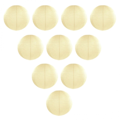 Luxe bol feest lampion - 10x - ivoor wit - dia 50 cm - papier -