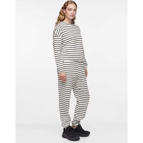 Pieces Dames huispak loungewear gestreept wit/zwart