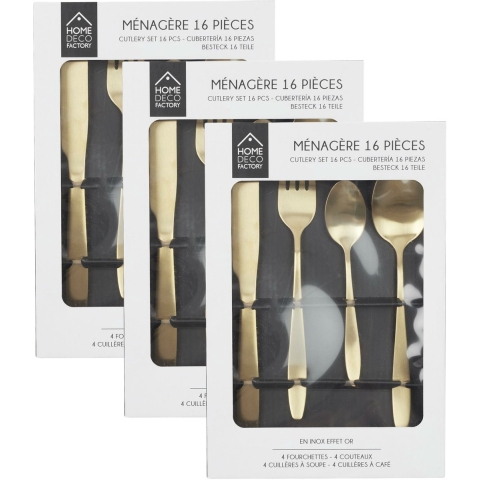 Bestekset Tableware Collection - 48 delig - goud - RVS - 12 personen -