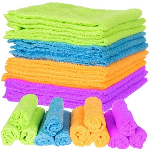 Ruhhy Microvezeldoekjes - 60x stuks - 30 x 30 cm - kleuren mix - schoonmaakdoekjes -