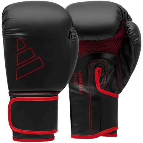 Adidas Bokshandschoenen Hybrid 80 - Zwart/Rood - 10 oz